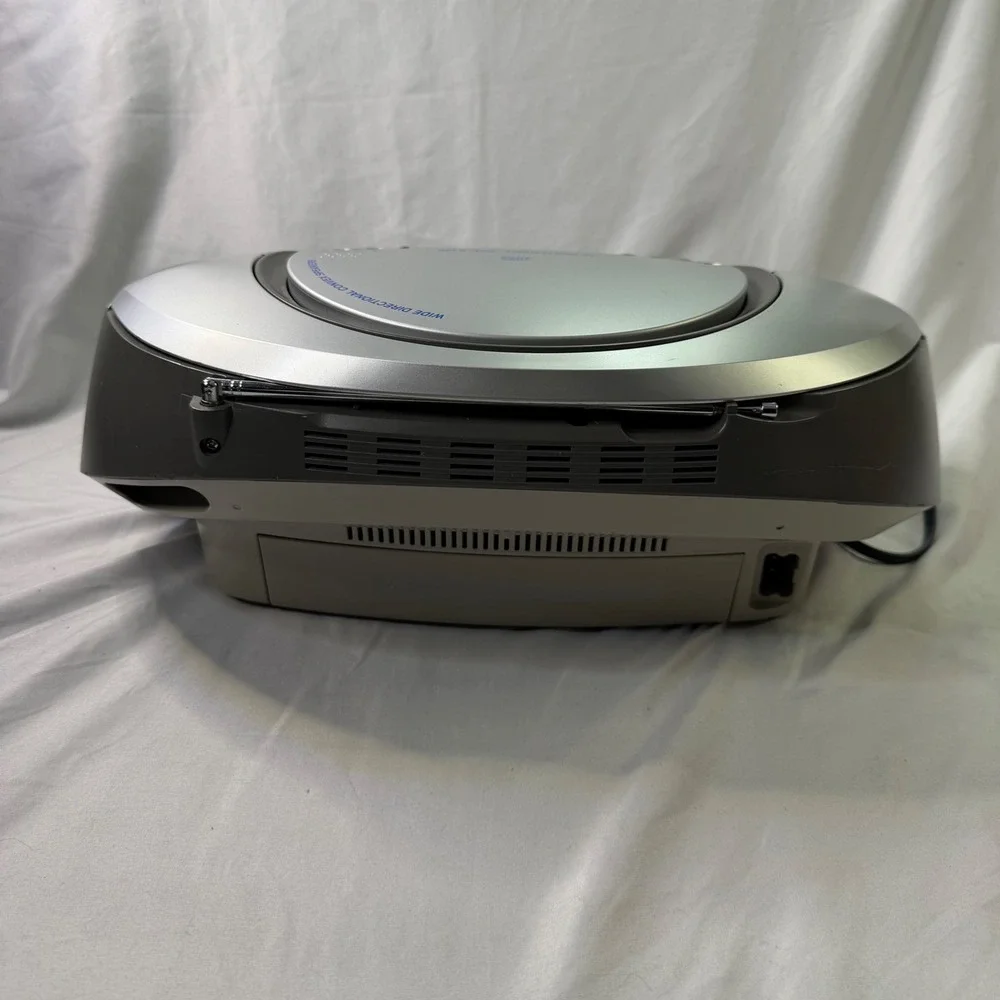Sony CFD-S350 Portable Boombox CD Cassette Radio Player Silver Mega Bass